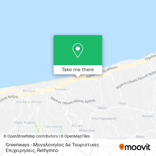 Greenways - Μεγαλονησος Αε Τουριστικες Επιχειρησεις map