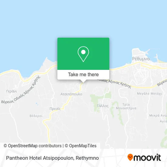 Pantheon Hotel Atsipopoulon map