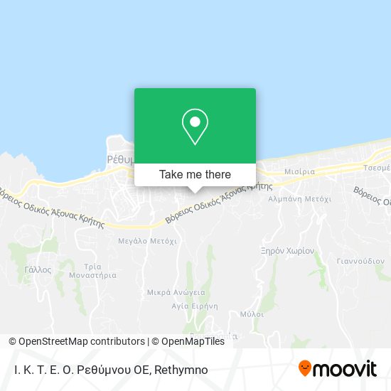 Ι. Κ. Τ. Ε. Ο. Ρεθύμνου ΟΕ map