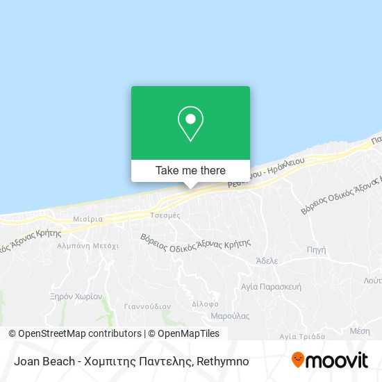 Joan Beach - Χομπιτης Παντελης map