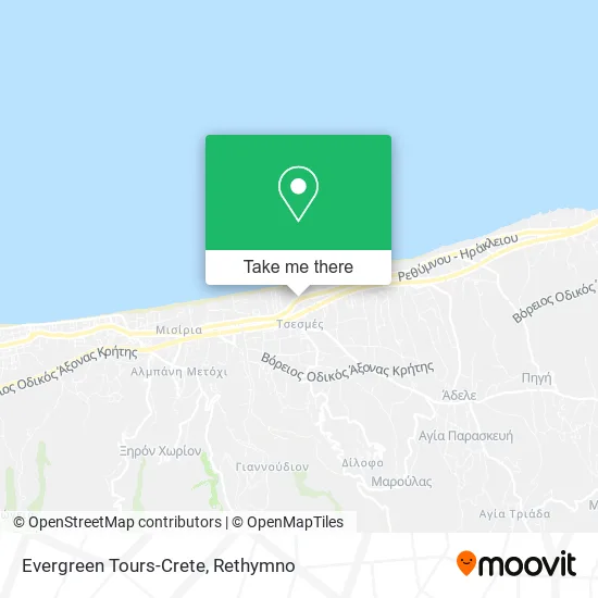 Evergreen Tours-Crete map