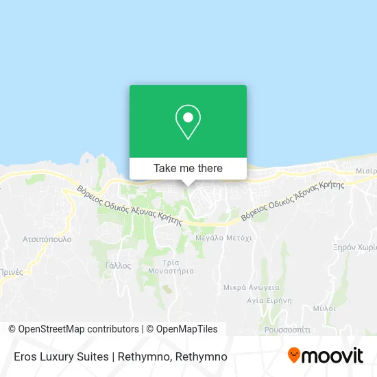 Eros Luxury Suites | Rethymno map