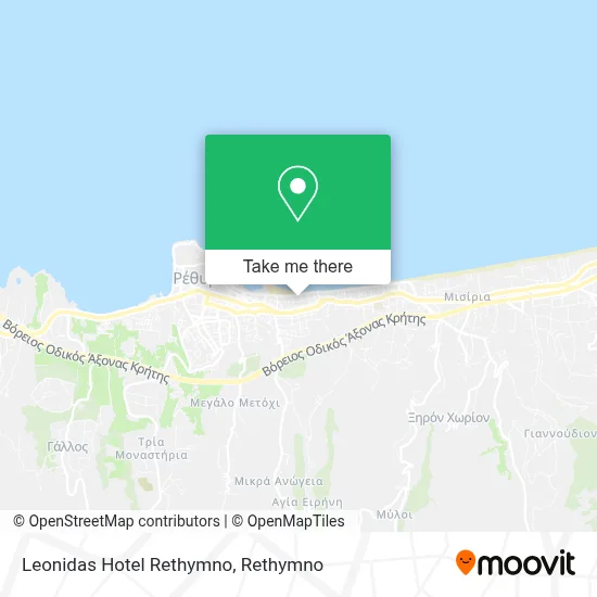 Leonidas Hotel Rethymno map
