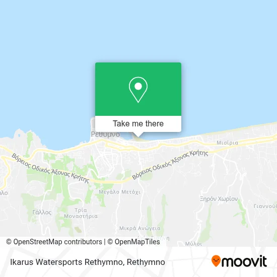 Ikarus Watersports Rethymno map