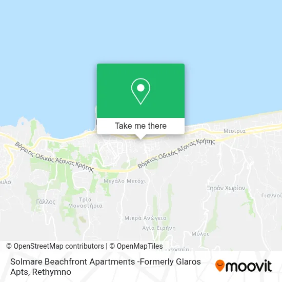 Solmare Beachfront Apartments  -Formerly Glaros Apts map