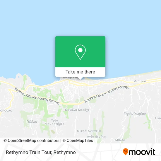 Rethymno Train Tour map
