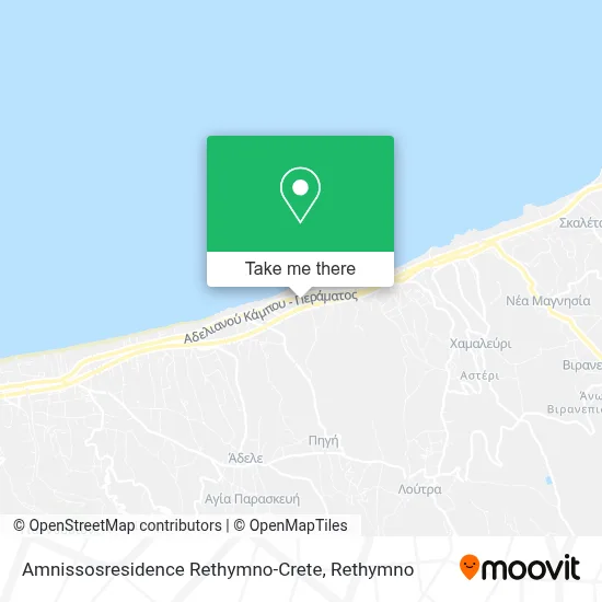 Amnissosresidence Rethymno-Crete map