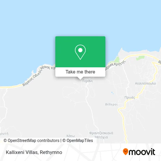 Kallixeni Villas map