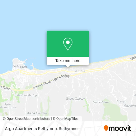 Argo Apartments Rethymno map