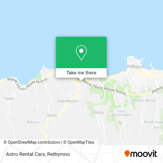 Astro Rental Cars map