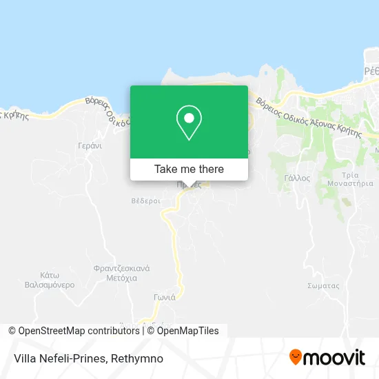 Villa Nefeli-Prines map