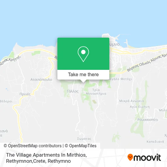 The Village Apartments In Mirthios, Rethymnon,Crete map