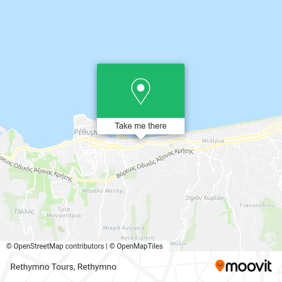 Rethymno Tours map
