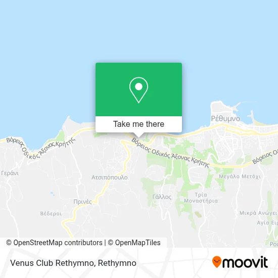 Venus Club Rethymno map
