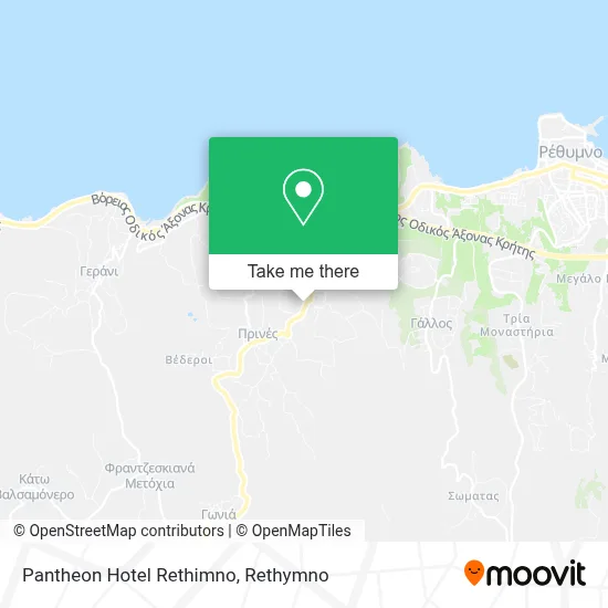 Pantheon Hotel Rethimno map