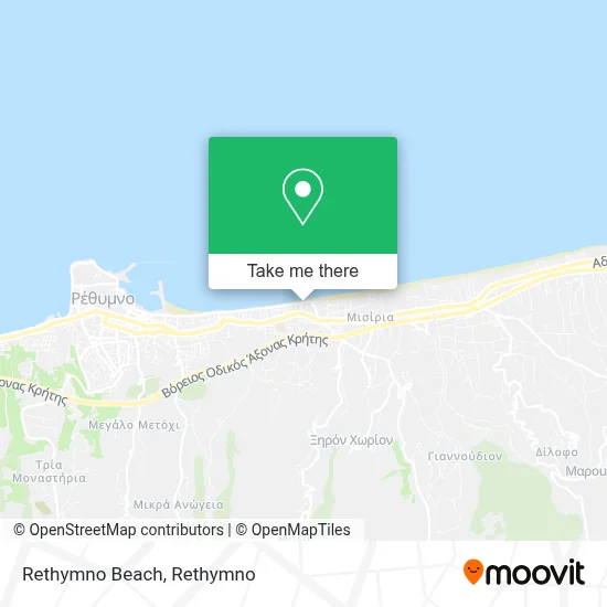 Rethymno Beach map
