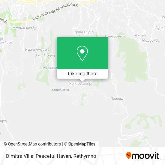Dimitra Villa, Peaceful Haven map