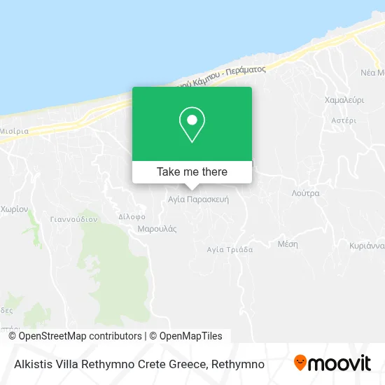 Alkistis Villa Rethymno Crete Greece map