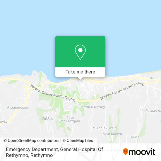 Emergency Department, General Hospital Of Rethymno map