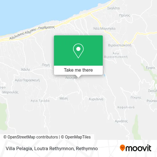 Villa Pelagia, Loutra Rethymnon map
