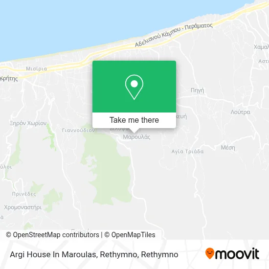 Argi House In Maroulas, Rethymno map