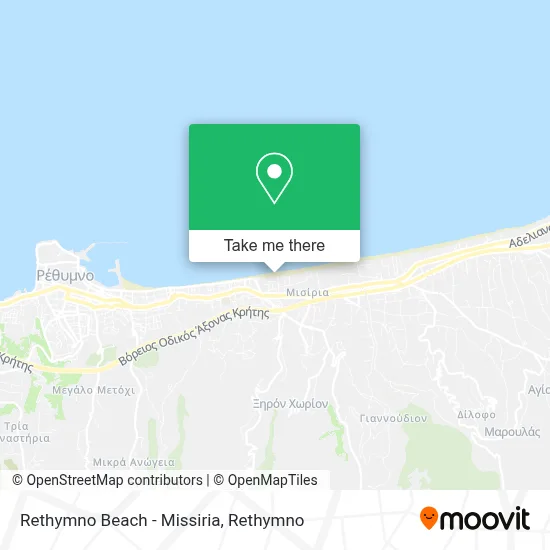 Rethymno Beach - Missiria map