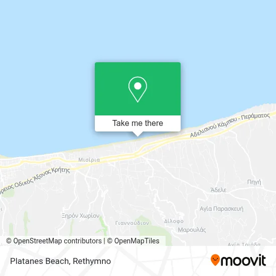 Platanes Beach map