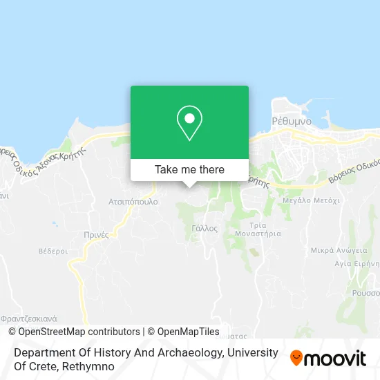 Department Of History And Archaeology, University Of Crete map