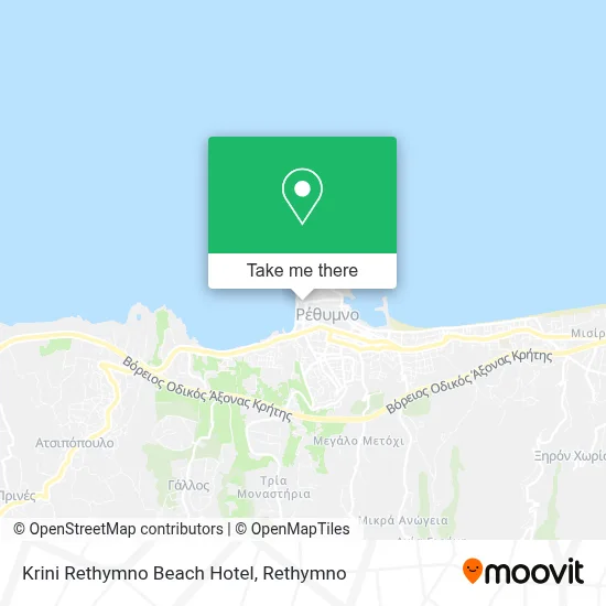 Krini Rethymno Beach Hotel map
