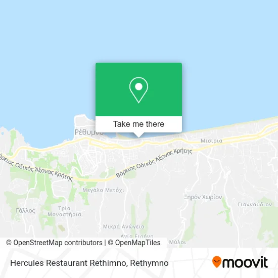 Hercules Restaurant Rethimno map