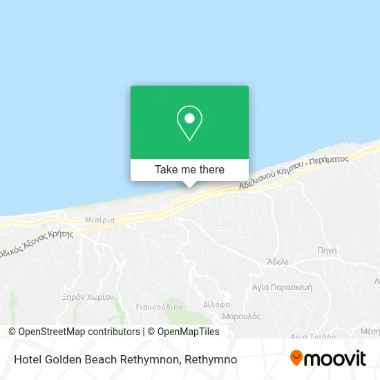 Hotel Golden Beach Rethymnon map