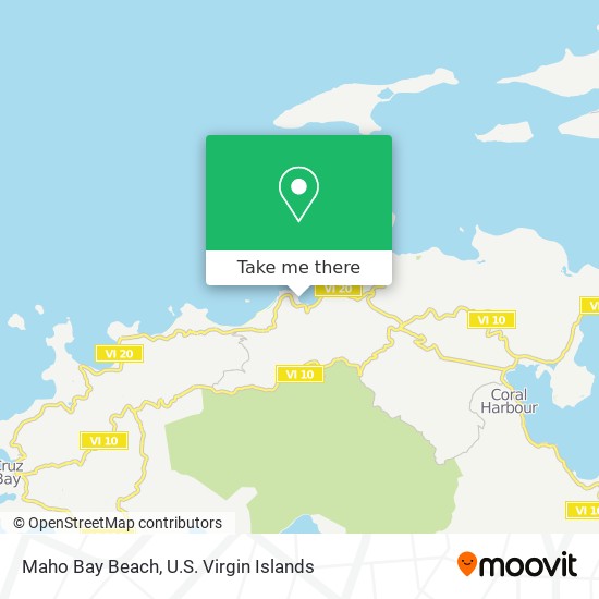 Maho Bay Beach map