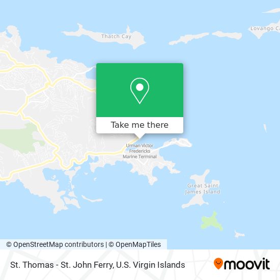 St. Thomas - St. John Ferry map