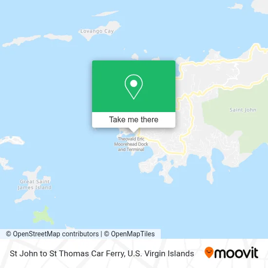 St John to St Thomas Car Ferry map