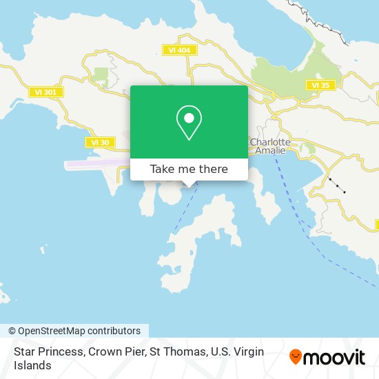 Star Princess, Crown Pier, St Thomas map