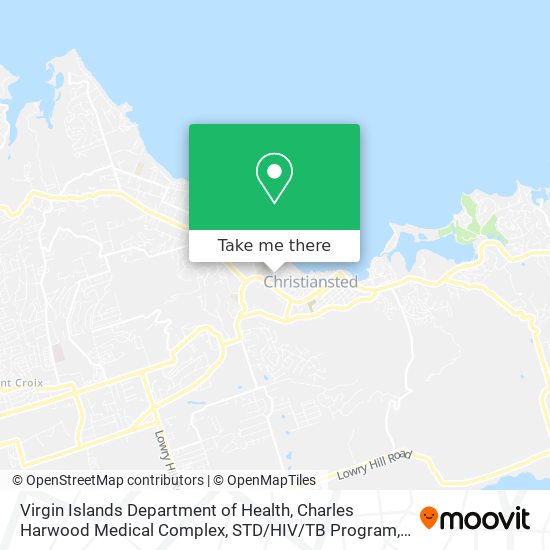 Virgin Islands Department of Health, Charles Harwood Medical Complex, STD / HIV / TB Program map