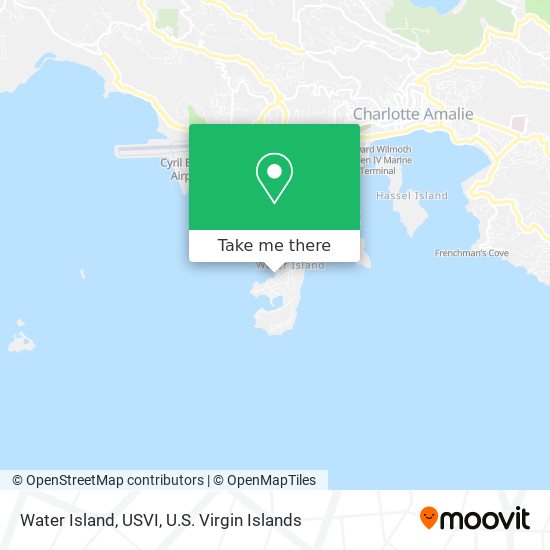 Mapa Water Island, USVI
