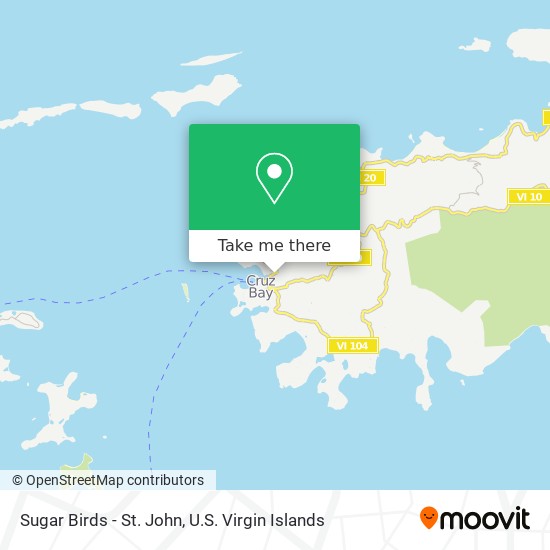 Sugar Birds - St. John map