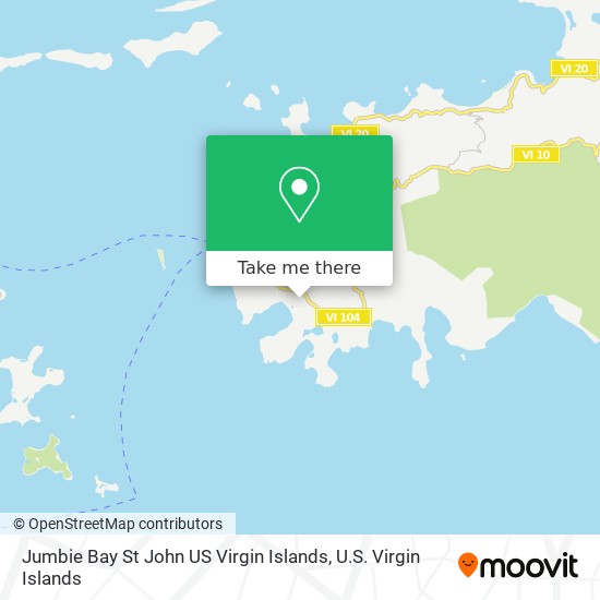Jumbie Bay St John US Virgin Islands map