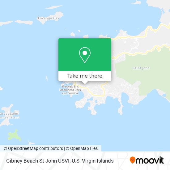 Mapa Gibney Beach St John USVI