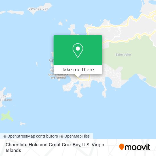 Chocolate Hole and Great Cruz Bay map