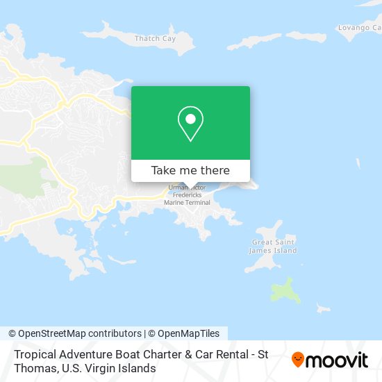 Mapa Tropical Adventure Boat Charter & Car Rental - St Thomas