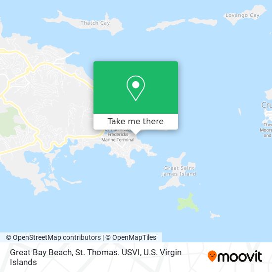 Mapa Great Bay Beach, St. Thomas. USVI