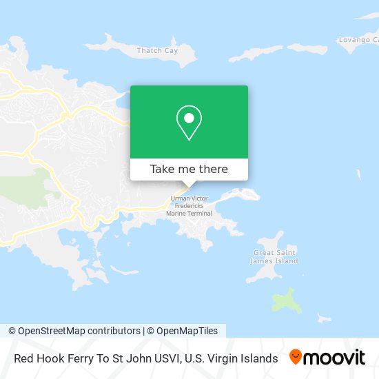 Red Hook Ferry To St John USVI map