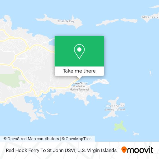 Red Hook Ferry To St John USVI map