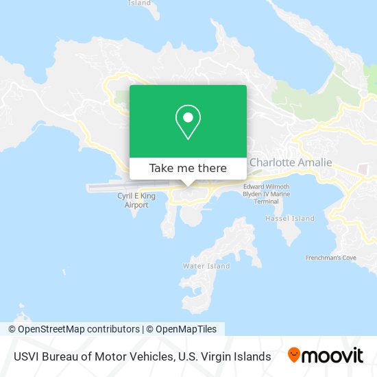 USVI Bureau of Motor Vehicles map