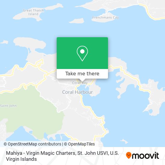 Mahiya - Virgin Magic Charters, St. John USVI map