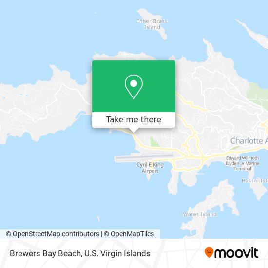 Mapa Brewers Bay Beach