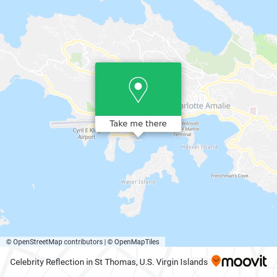 Celebrity Reflection in St Thomas map