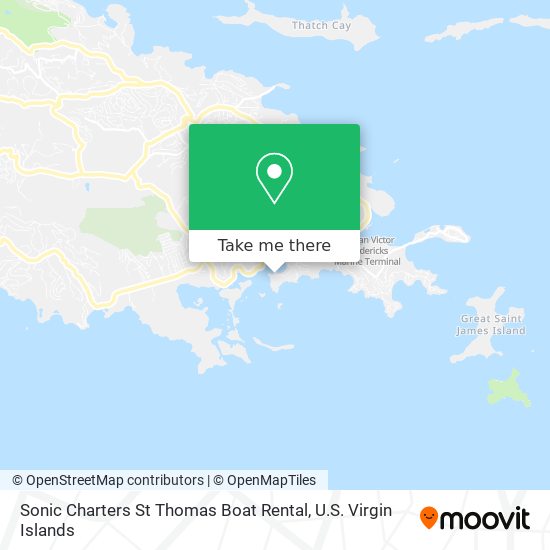 Mapa Sonic Charters St Thomas Boat Rental